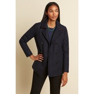 Talbots Women's XL Blue Double Breasted Pea Coat Jacket Classic Outerwear‎